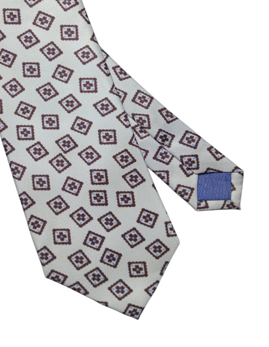 Corbata regular de seda estampado geométrico para hombre 3