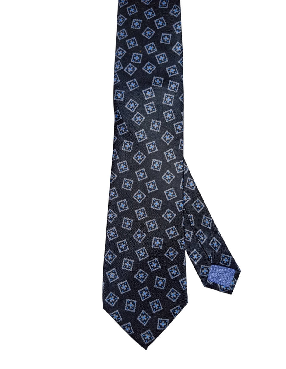 Corbata regular de seda estampado geométrico para hombre Corbata regular de seda estampado geométrico para hombre