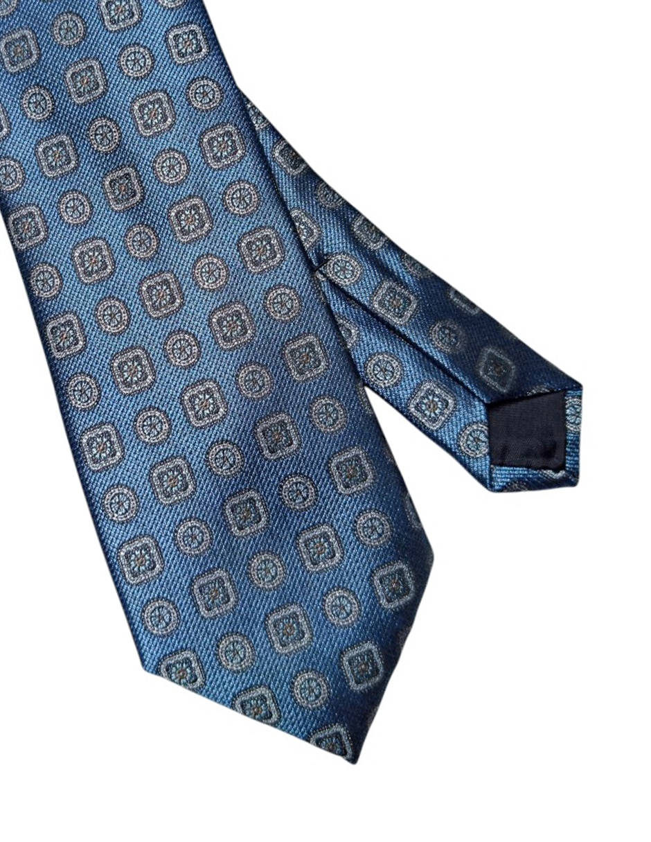 Corbata regular de seda estampado floral para hombre 3