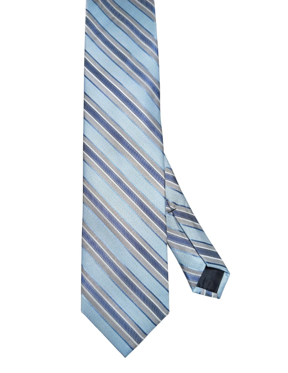 Corbata regular de seda estampado a rayas para hombre