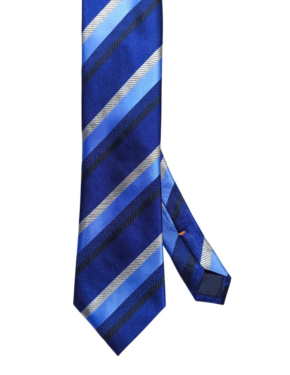 Corbata regular de seda estampado a rayas para hombre