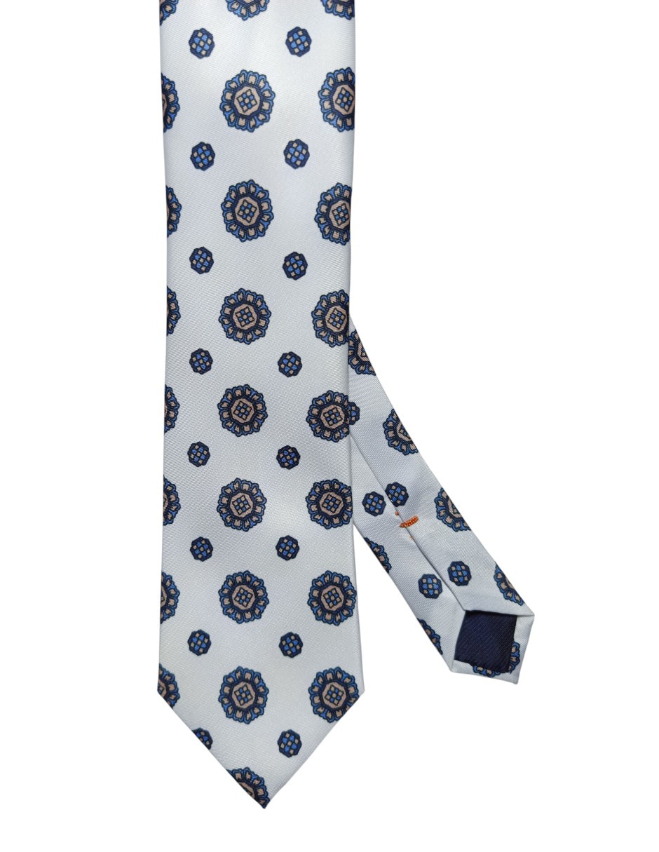 Corbata regular de seda estampado floral para hombre