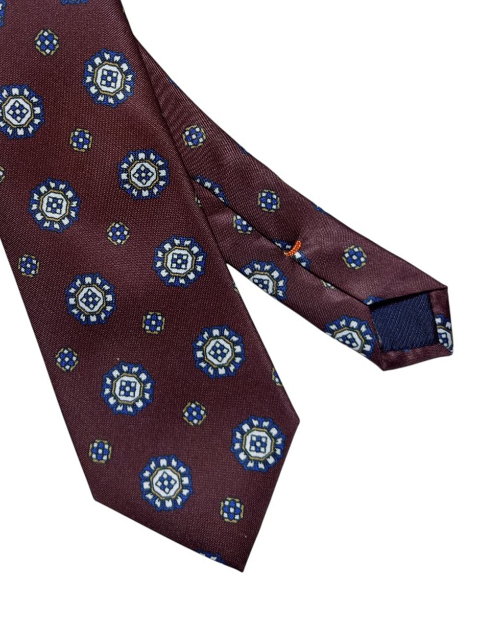 Corbata regular de seda estampado floral para hombre 3