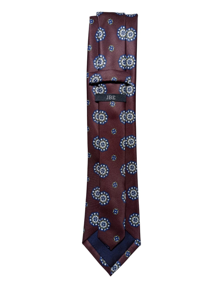 Corbata regular de seda estampado floral para hombre 2