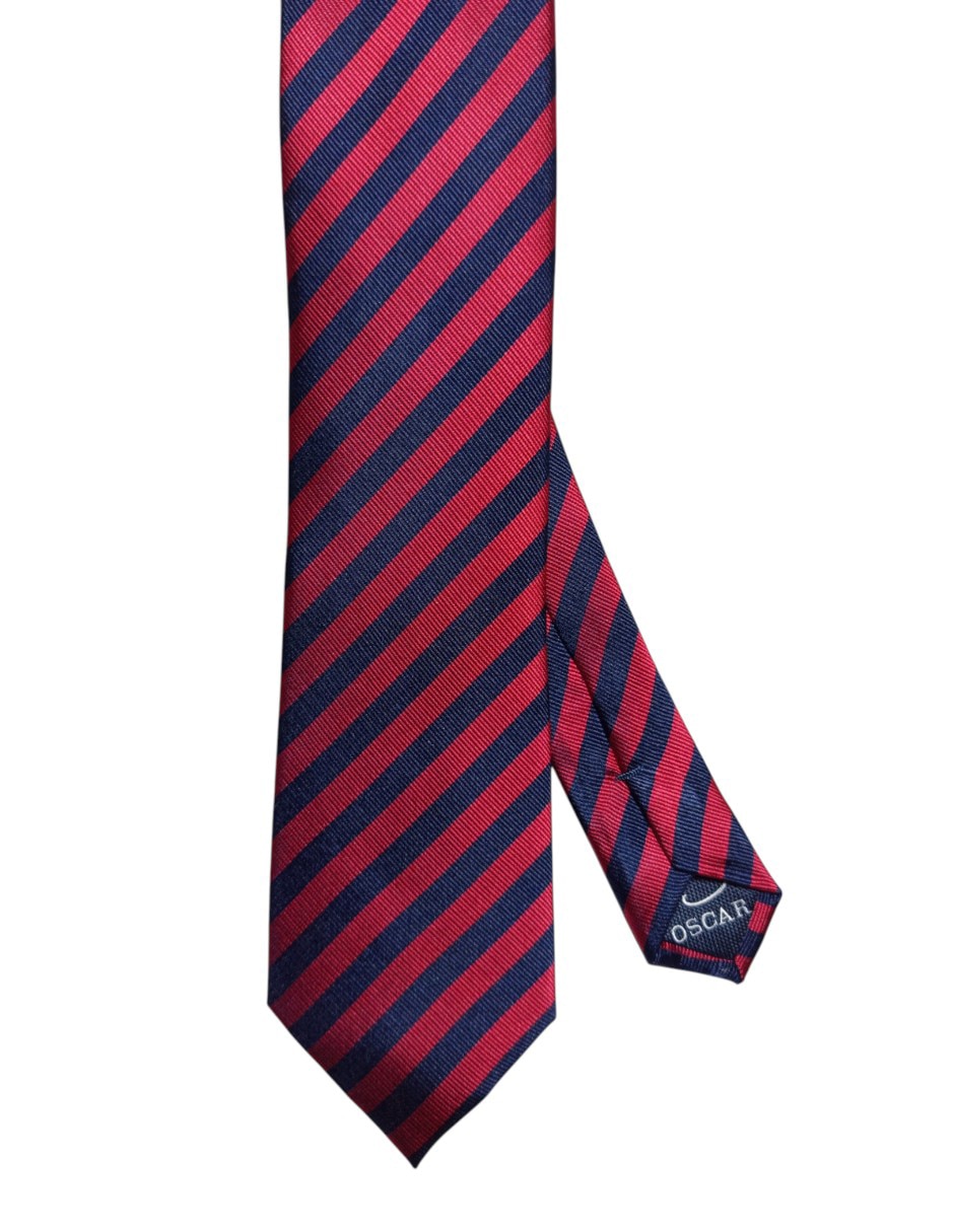 Corbata Oscar De La Renta regular de seda estampada a rayas para hombre 1