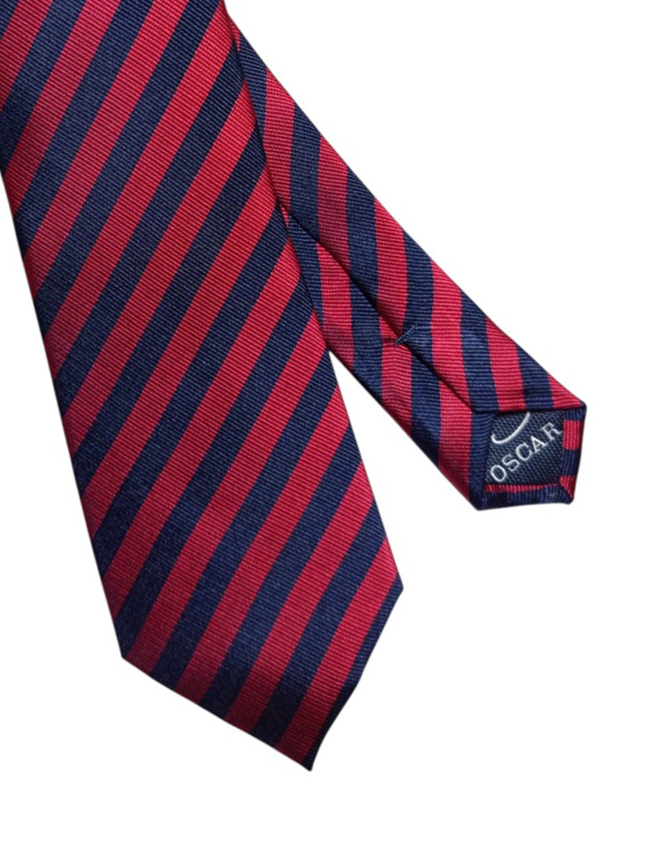 Corbata Oscar De La Renta regular de seda estampada a rayas para hombre 2