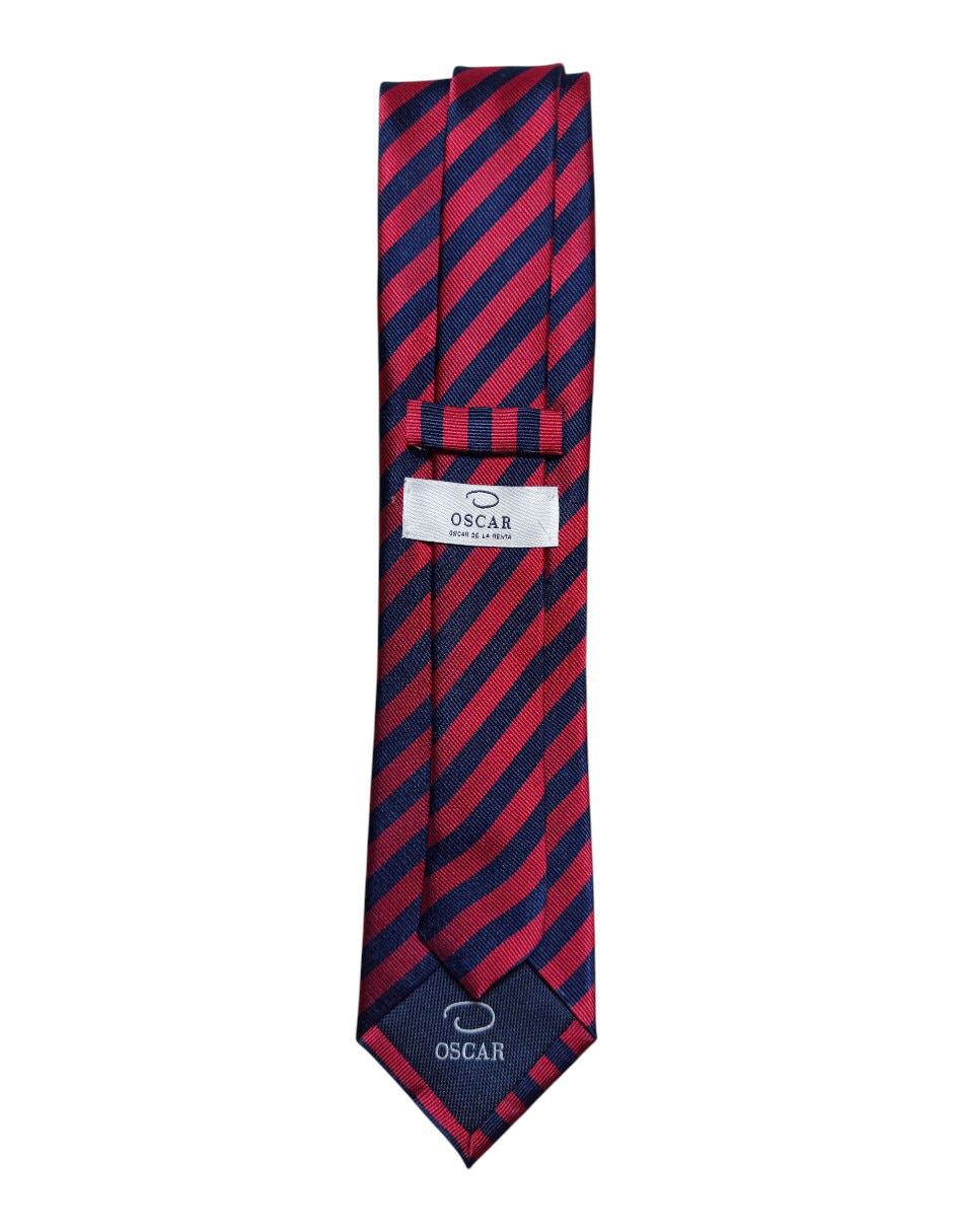 Corbata Oscar De La Renta regular de seda estampada a rayas para hombre 3