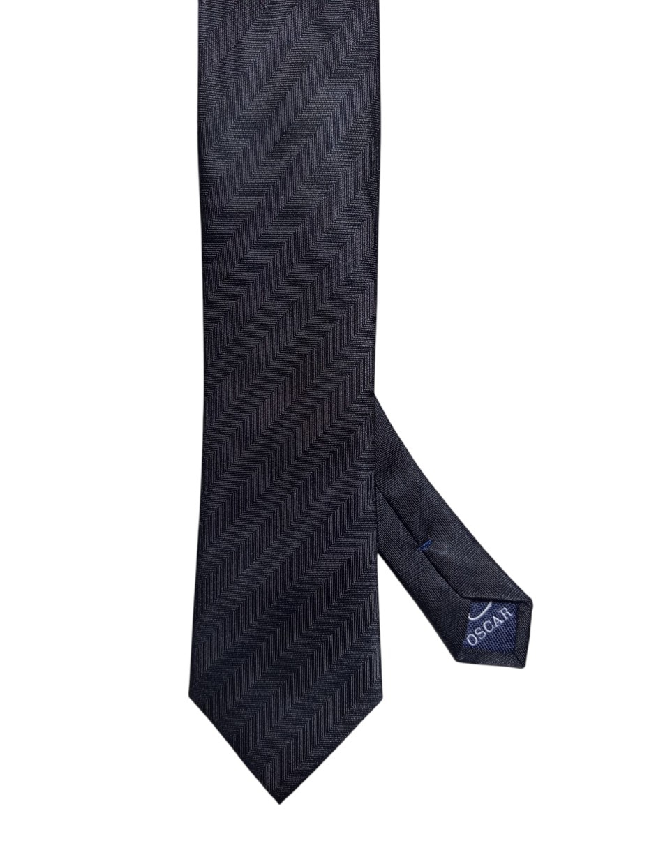 Corbata regular de seda estampado a rayas para hombre 1