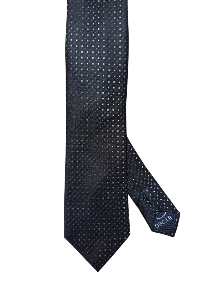 Corbata Oscar de la Renta regular de seda estampado geométrico para hombre 1