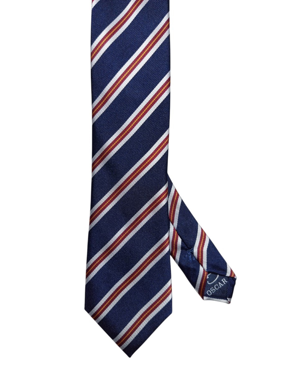 Corbata Oscar De La Renta regular de seda estampada a rayas para hombre Corbata Oscar De La Renta regular de seda estampada a rayas para hombre