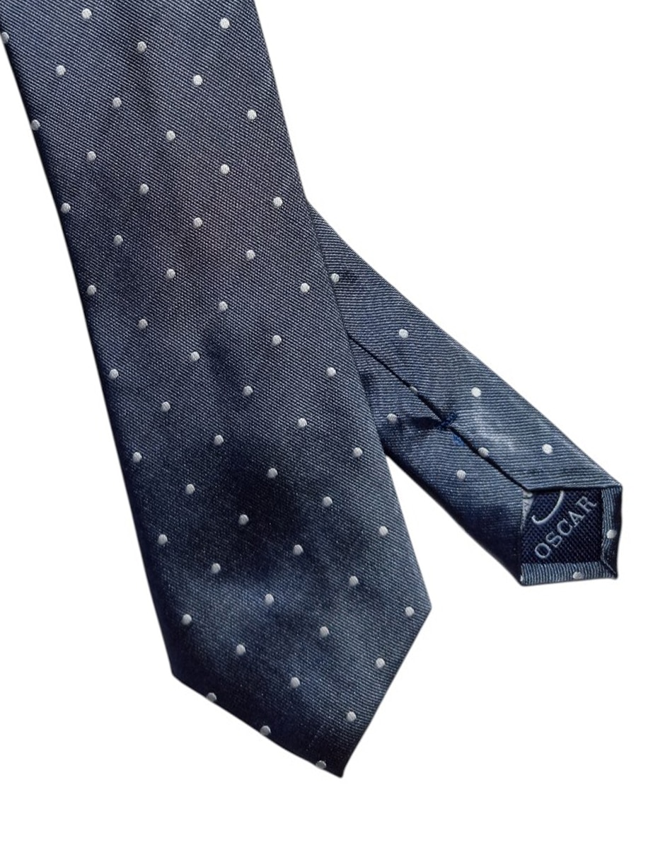 Corbata regular de seda estampado lunares para hombre 3