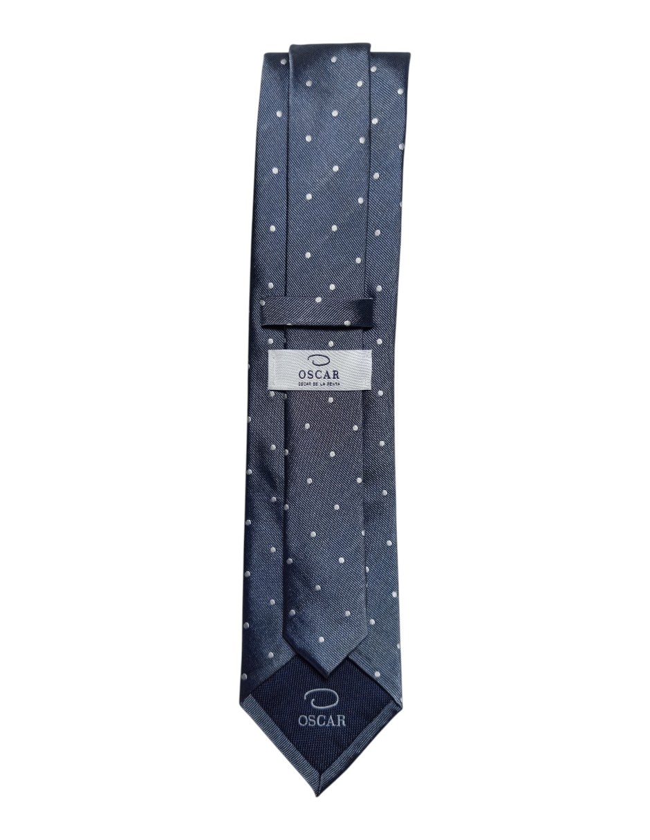 Corbata regular de seda estampado lunares para hombre 2