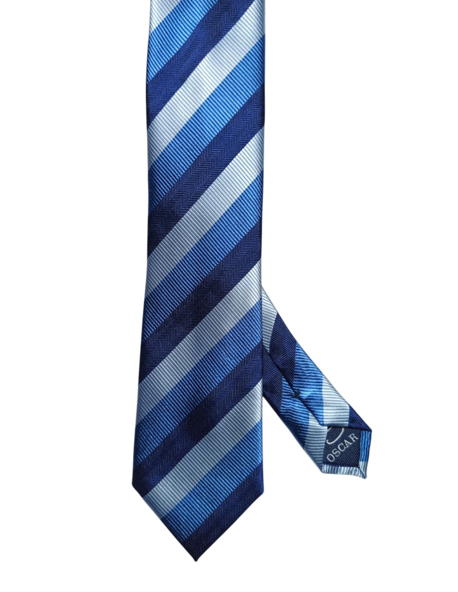 Corbata regular de seda estampado a rayas para hombre