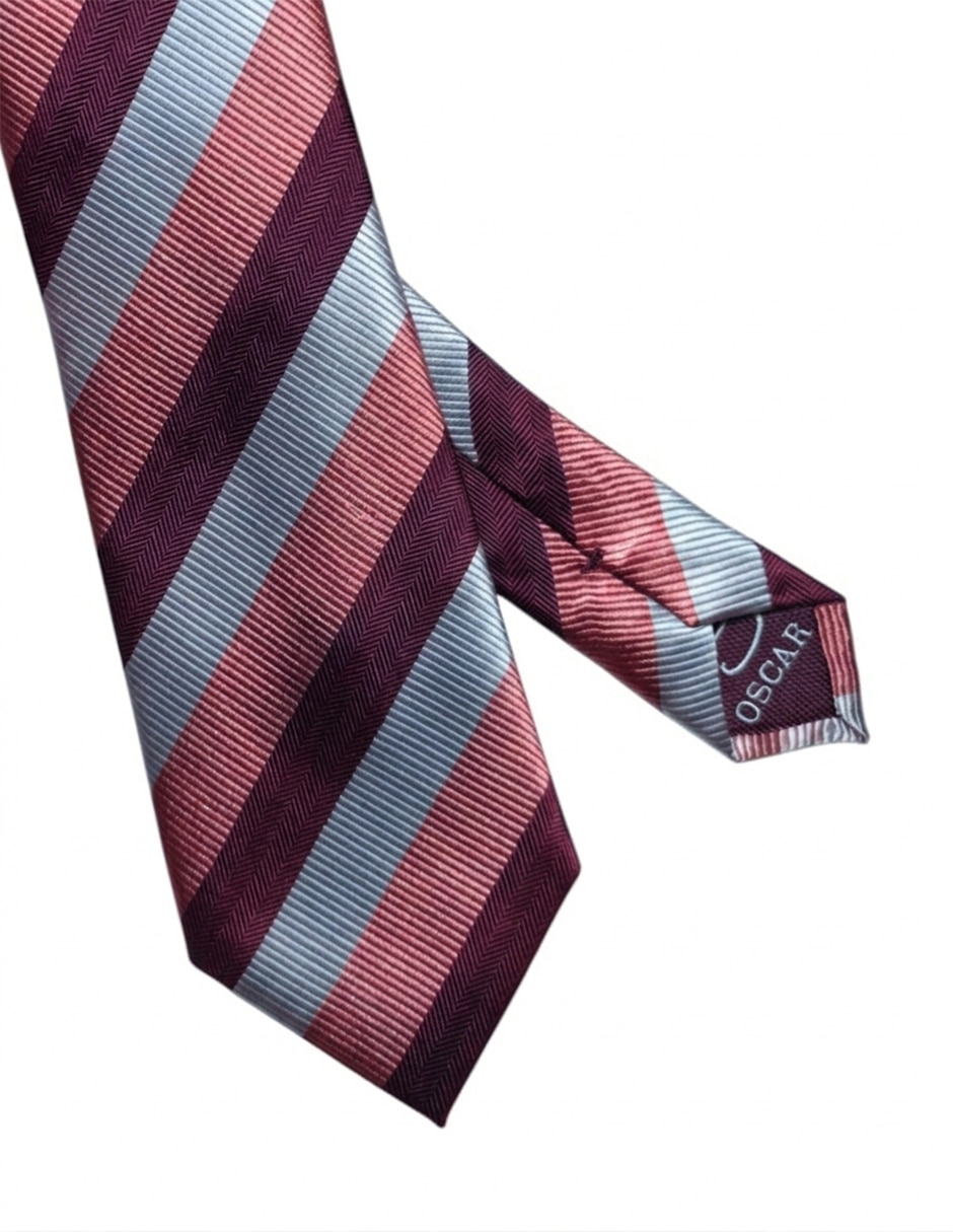 Corbata oscar de la renta regular de seda estampado a rayas para hombre