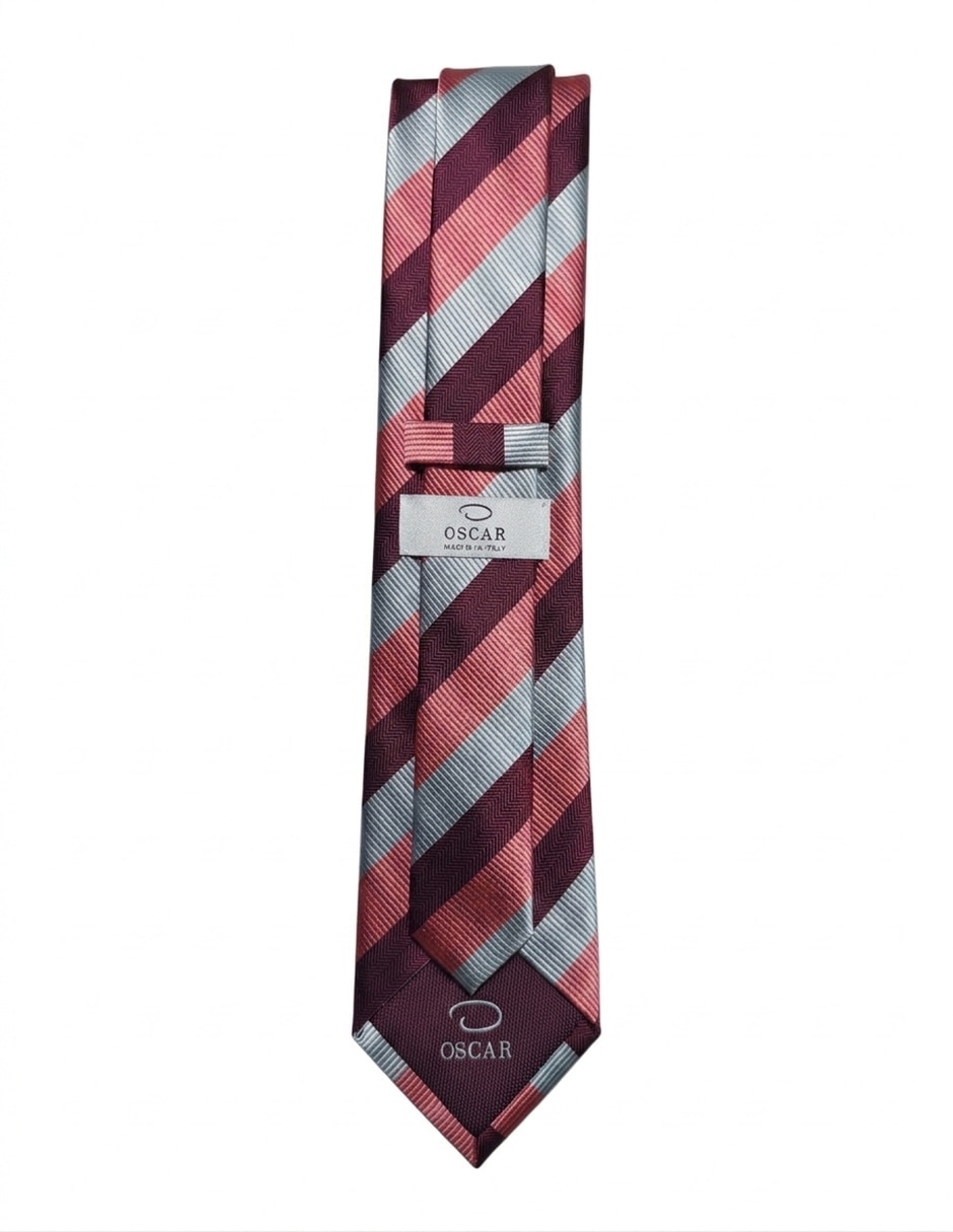 Corbata oscar de la renta regular de seda estampado a rayas para hombre