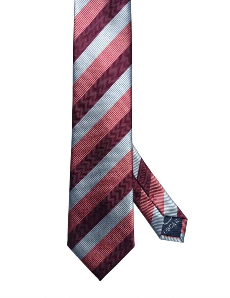 Corbata oscar de la renta regular de seda estampado a rayas para hombre