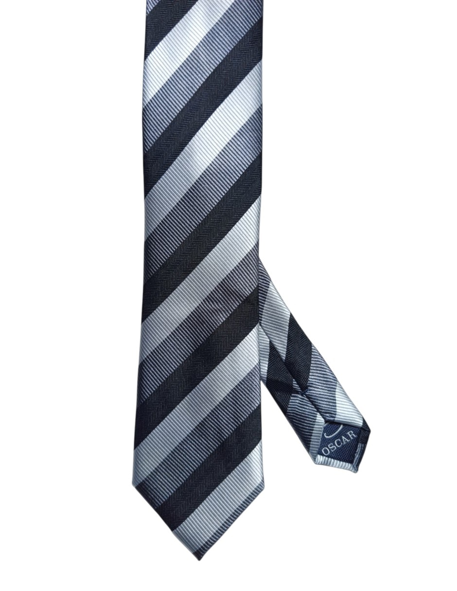 Corbata regular de seda estampado a rayas para hombre