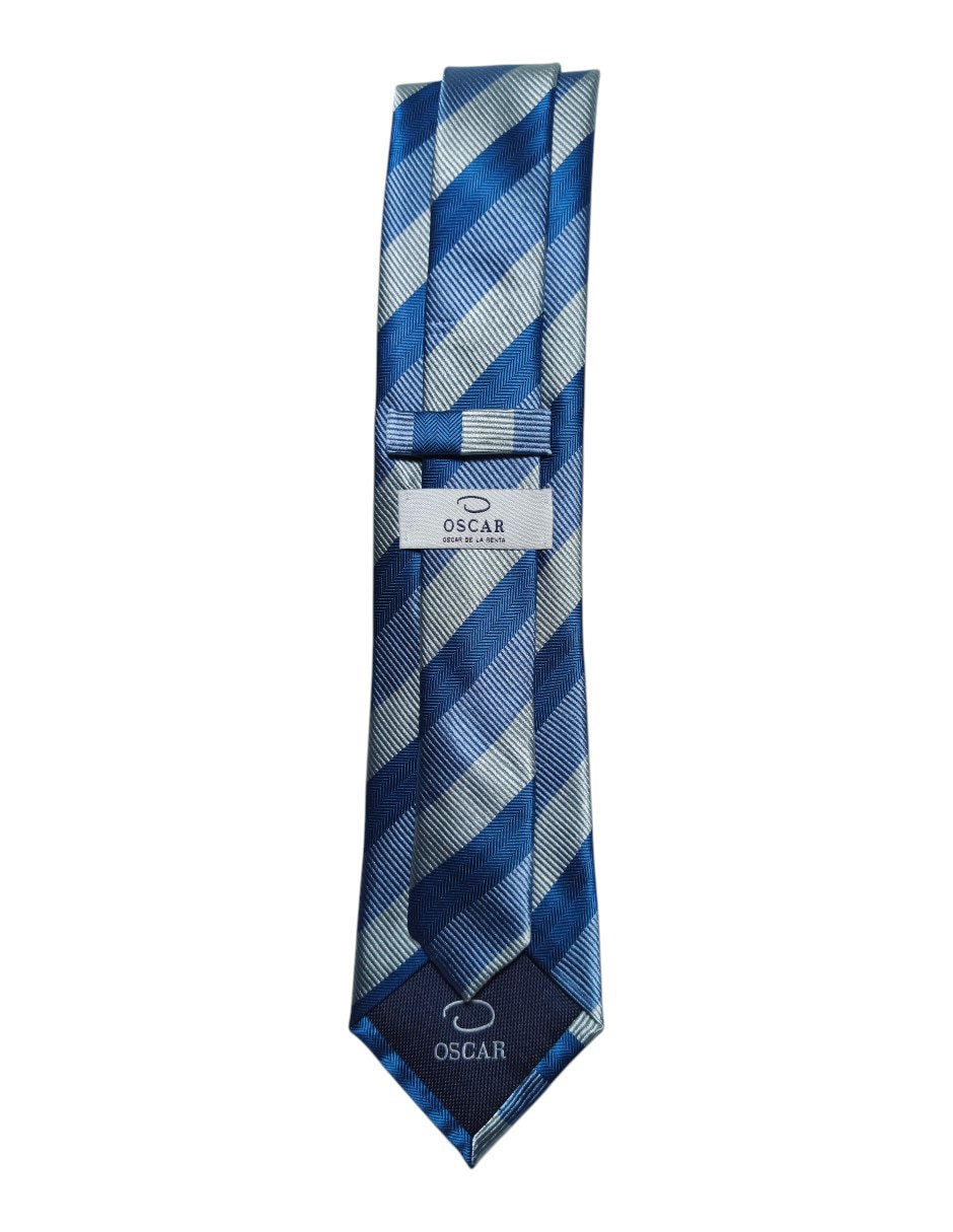 Corbata regular de seda estampado a rayas para hombre 3