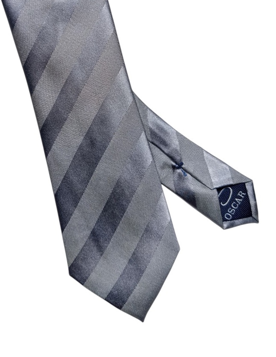 Corbata regular de seda estampado a rayas para hombre 3