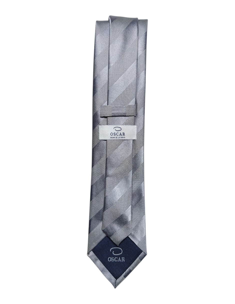 Corbata regular de seda estampado a rayas para hombre 2