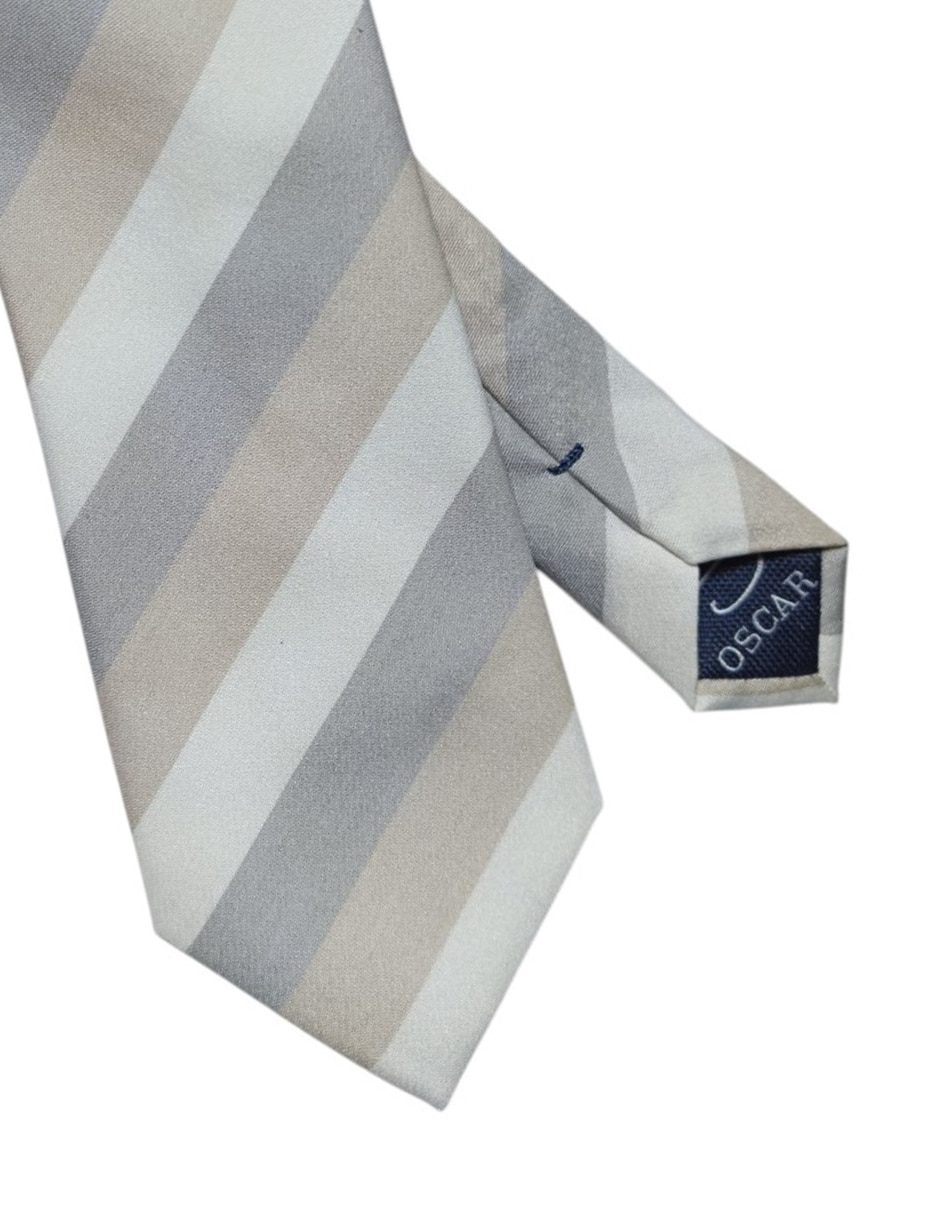 Corbata Oscar de la Renta regular de seda estampado a rayas para hombre 2