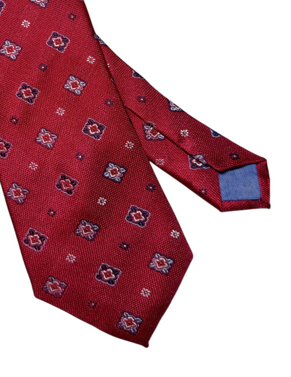 Corbata Puroego regular de seda estampado floral para hombre