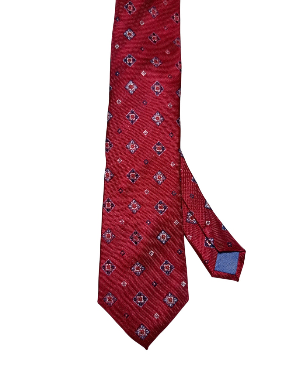 Corbata Puroego regular de seda estampado floral para hombre