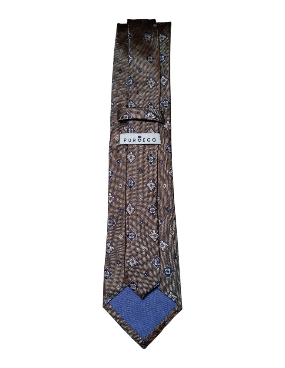 Corbata regular de seda estampado floral para hombre 2