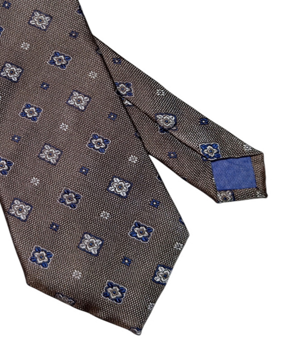 Corbata regular de seda estampado floral para hombre 3