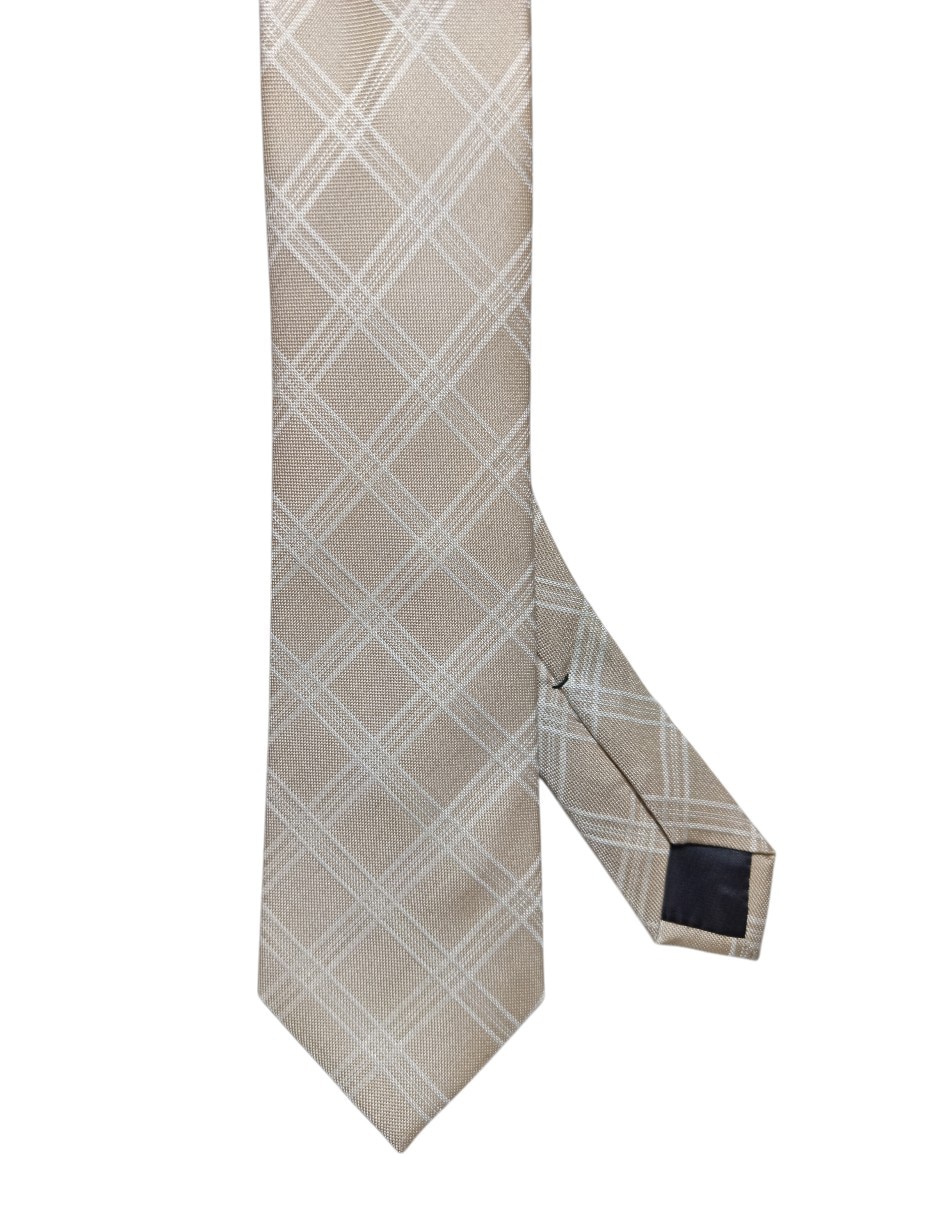 Corbata regular de seda estampado a cuadros para hombre