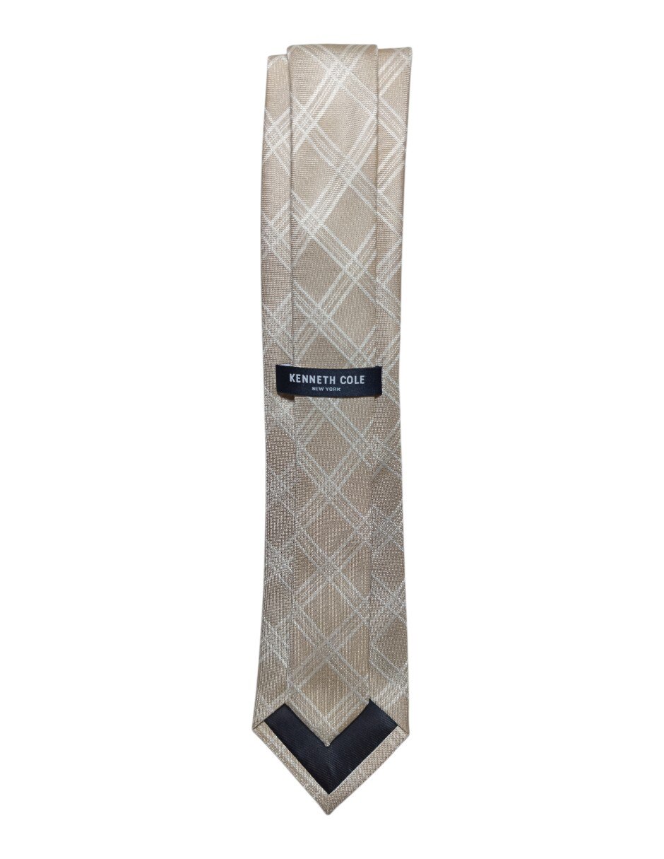 Corbata regular de seda estampado a cuadros para hombre 2