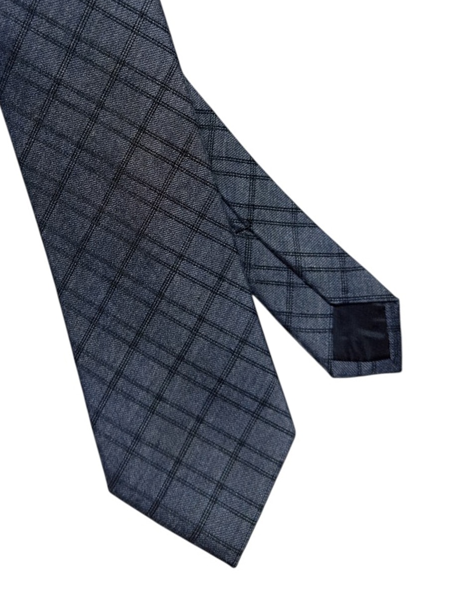Corbata regular de seda estampado a cuadros para hombre 3