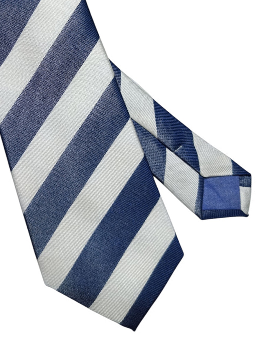 Corbata puroego regular de seda estampado a rayas para hombre