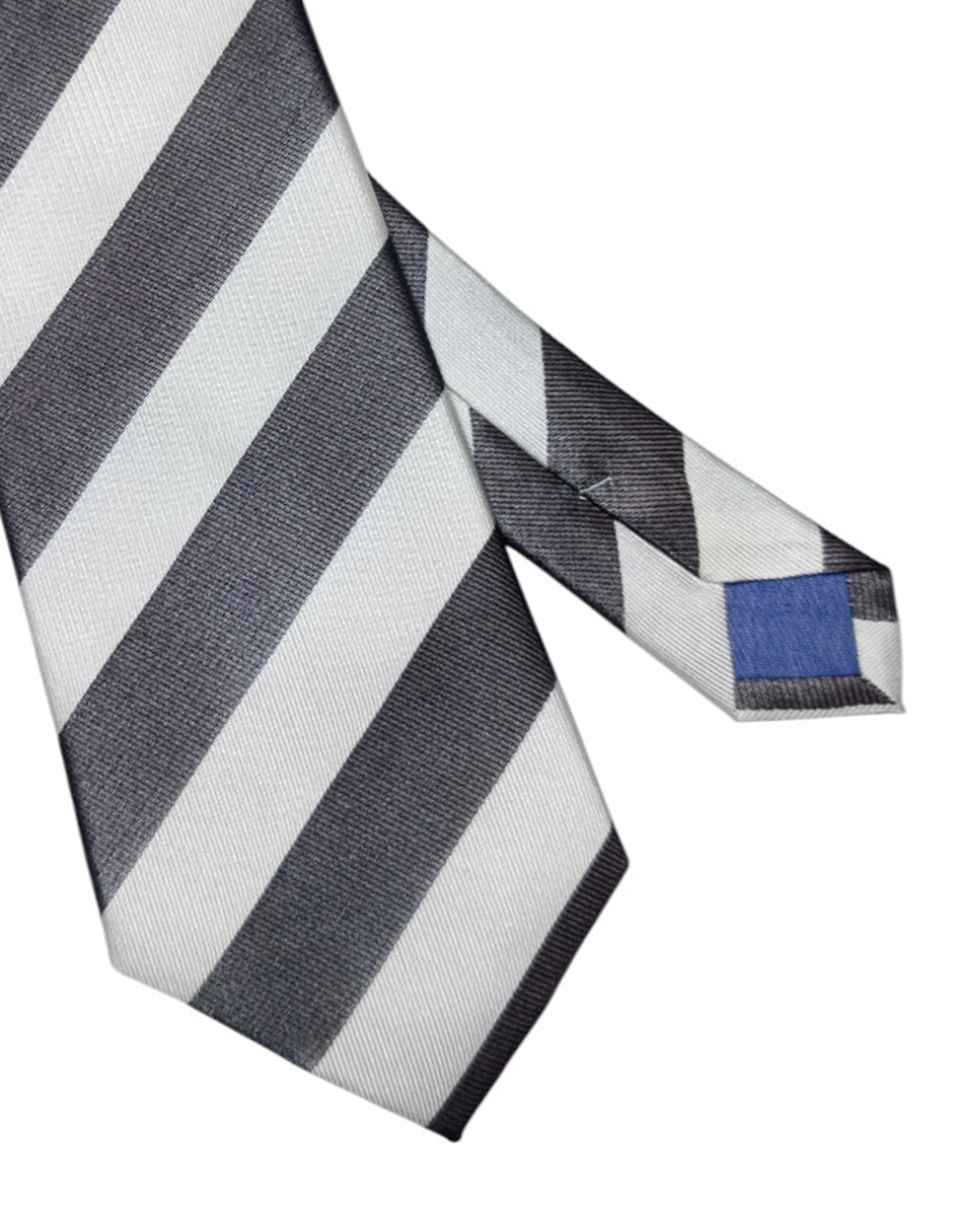 Corbata regular de seda estampado a rayas para hombre 3