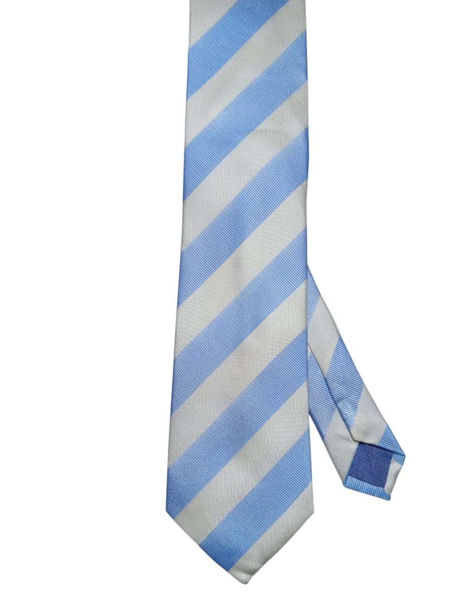 Corbata regular de seda estampado a rayas para hombre