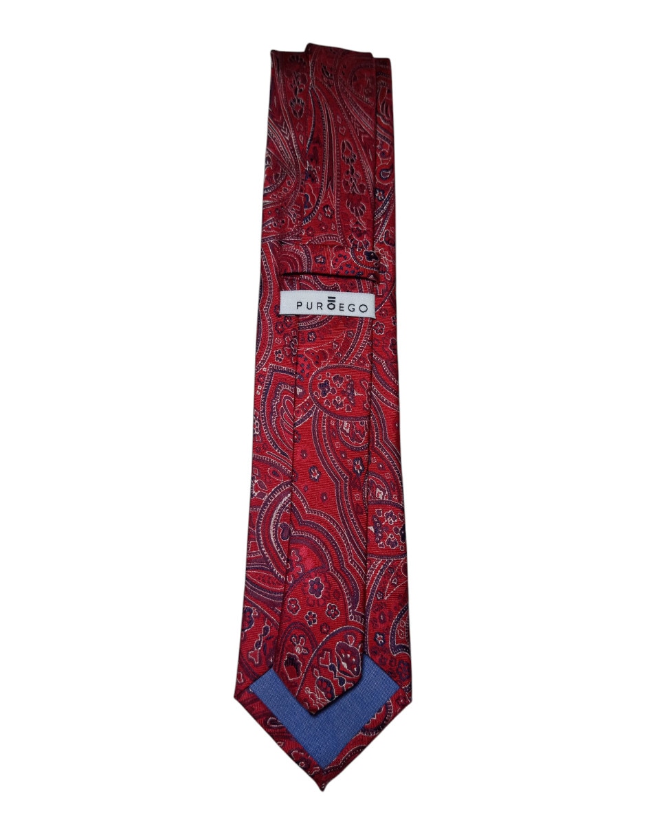 Corbata Puroego regular de seda estampado paisley para hombre