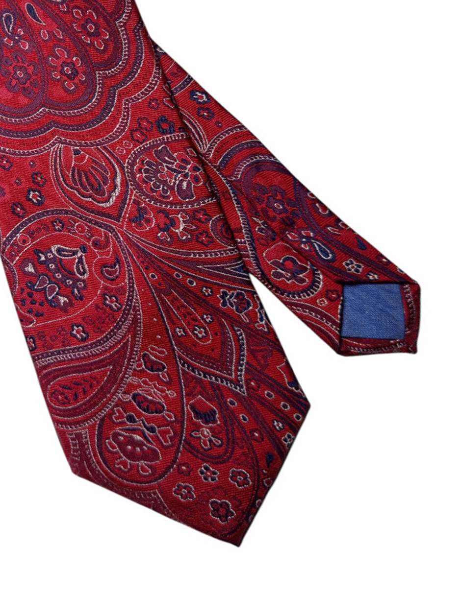 Corbata Puroego regular de seda estampado paisley para hombre