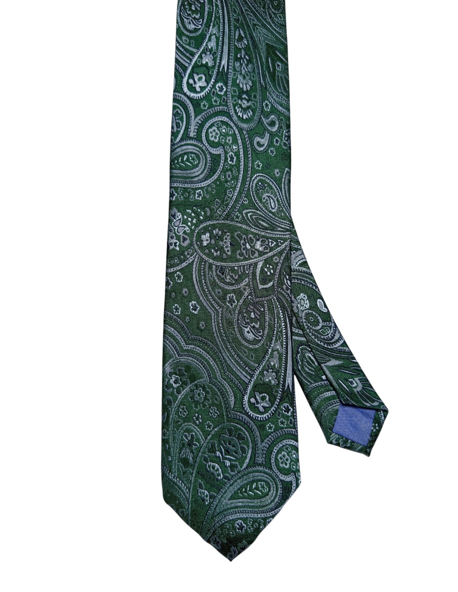 Corbata regular de seda estampado paisley para hombre