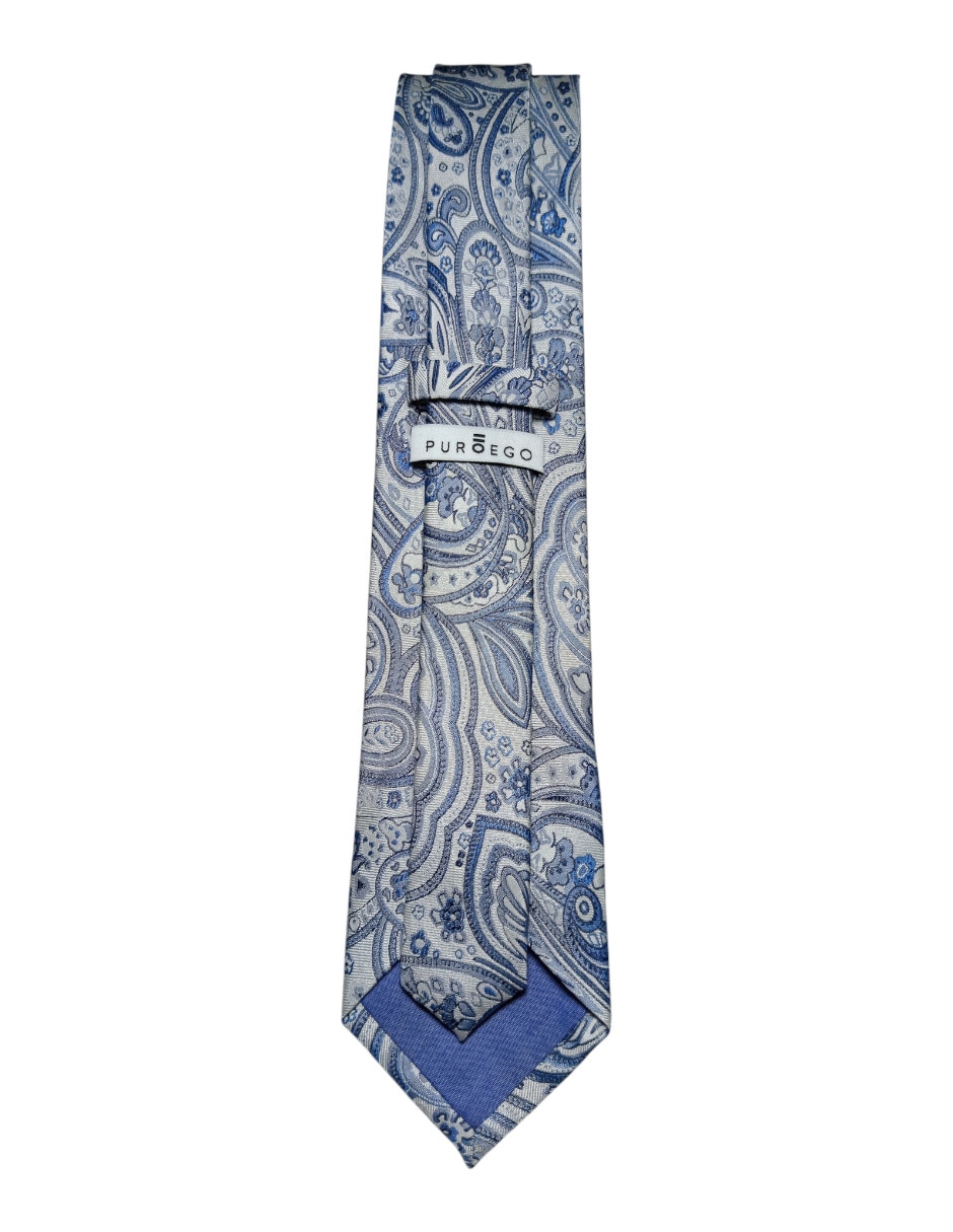 Corbata regular de seda estampado paisley para hombre 2