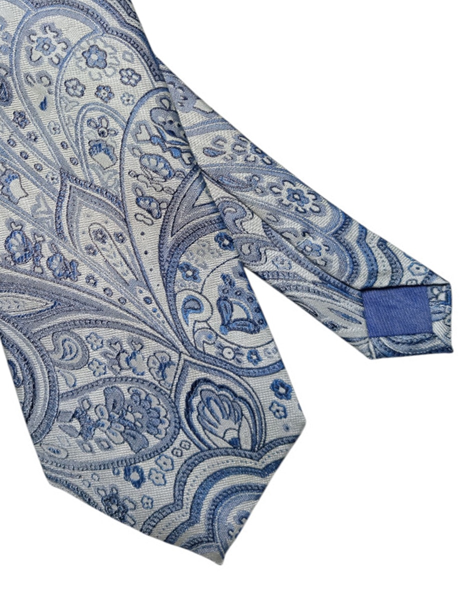 Corbata regular de seda estampado paisley para hombre 3