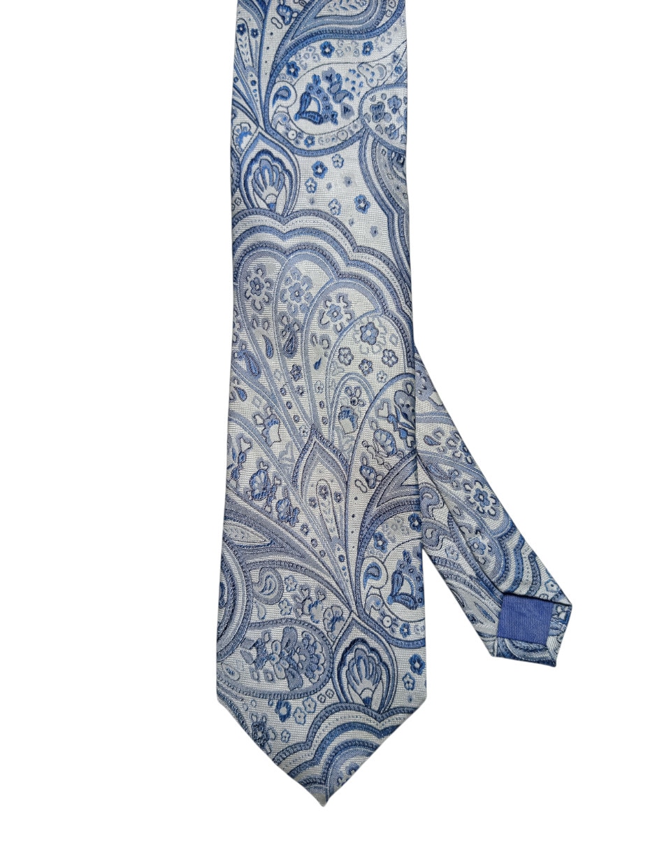 Corbata regular de seda estampado paisley para hombre