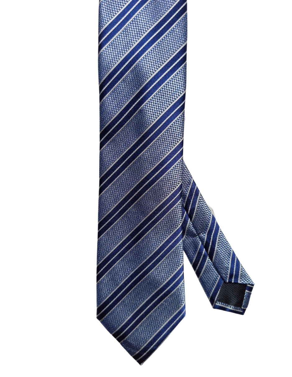 Corbata regular de seda estampado a rayas para hombre
