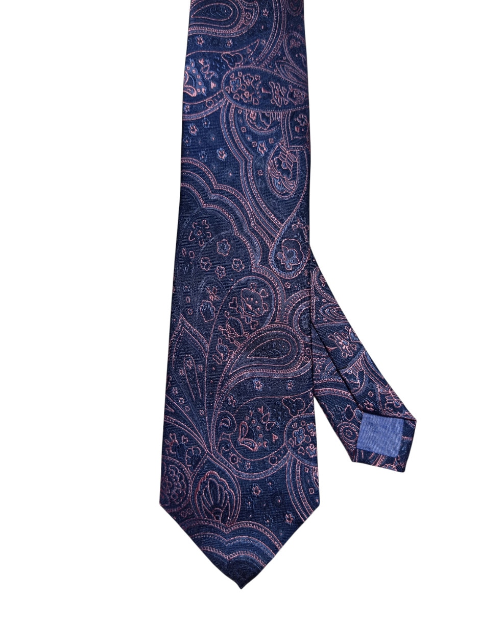 Corbata regular de seda estampado paisley para hombre
