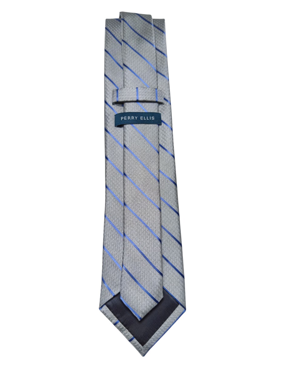 Corbata regular de seda estampado a rayas para hombre 2