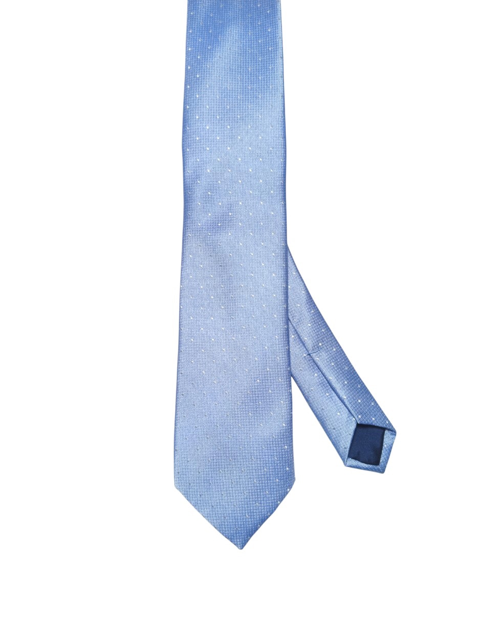 Corbata regular de seda estampado lunares para hombre