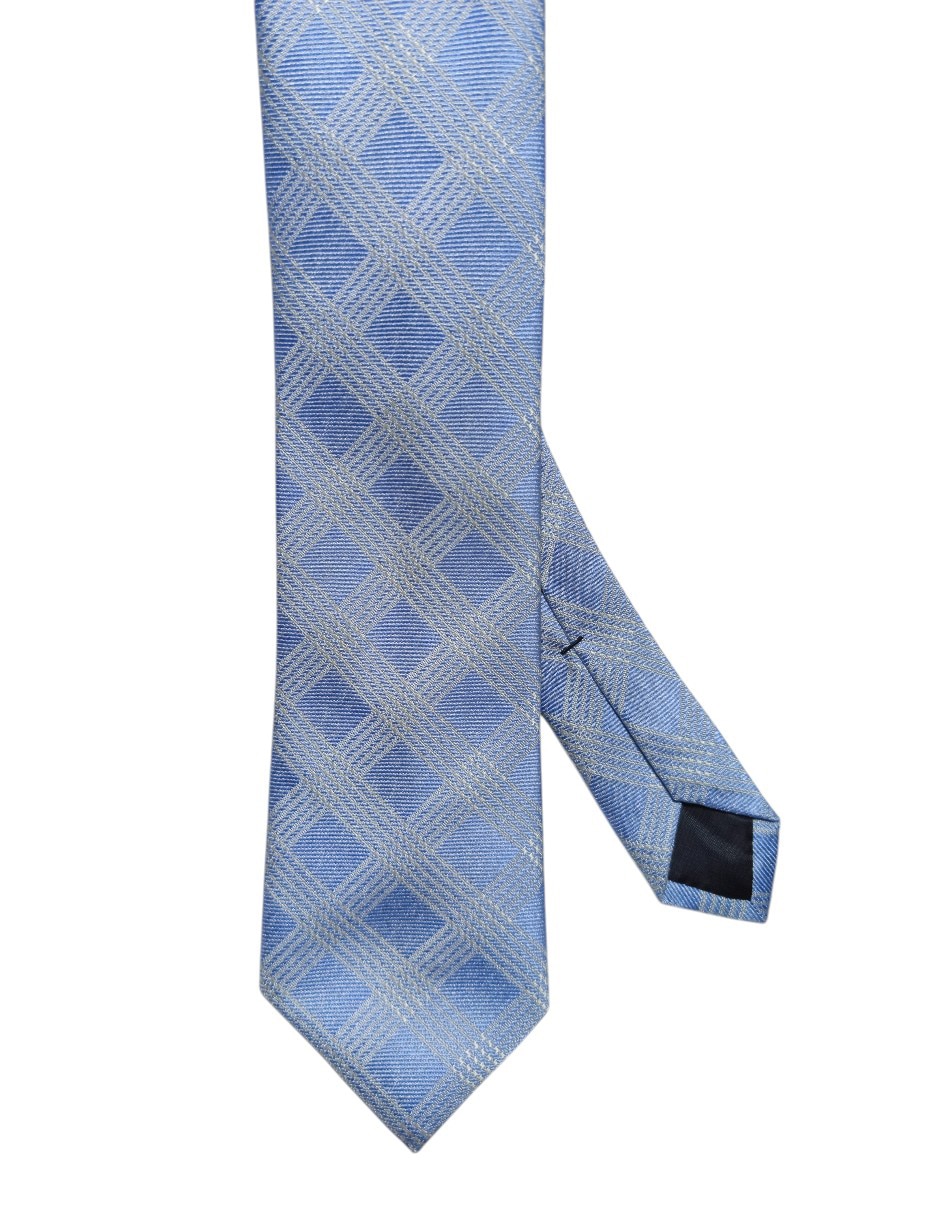 Corbata regular de seda estampado a cuadros para hombre
