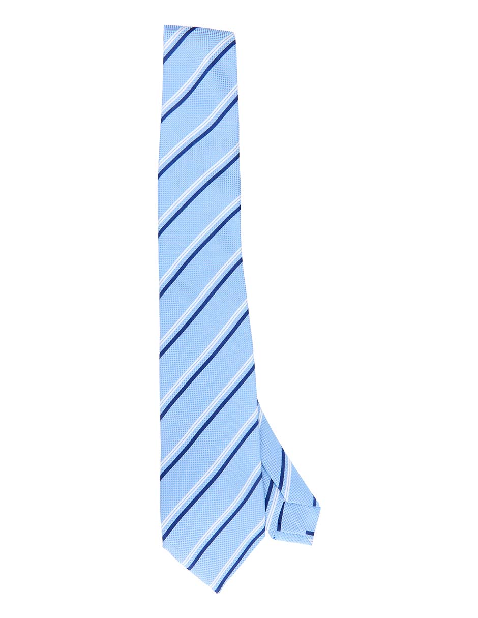 Corbata regular de seda estampado a rayas para hombre