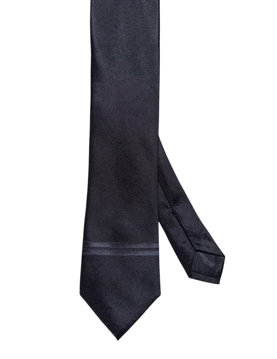 Corbata regular de seda estampado a rayas para hombre 1