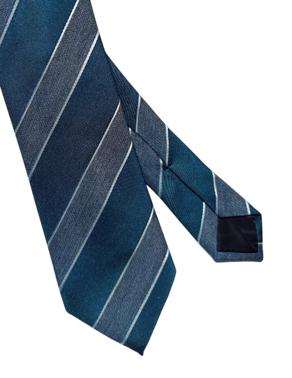 Corbata regular de seda estampado a rayas para hombre 3