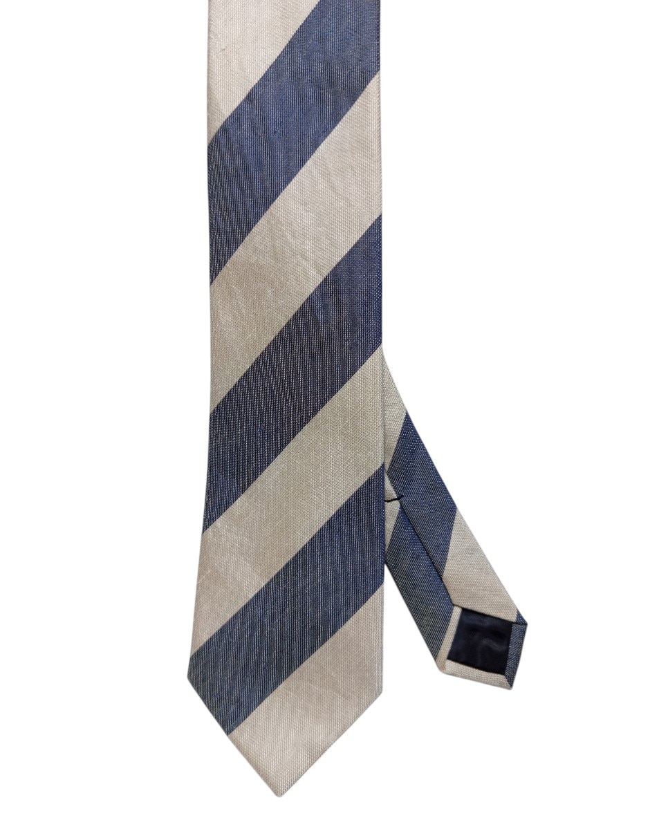 Corbata regular de seda estampado a rayas para hombre
